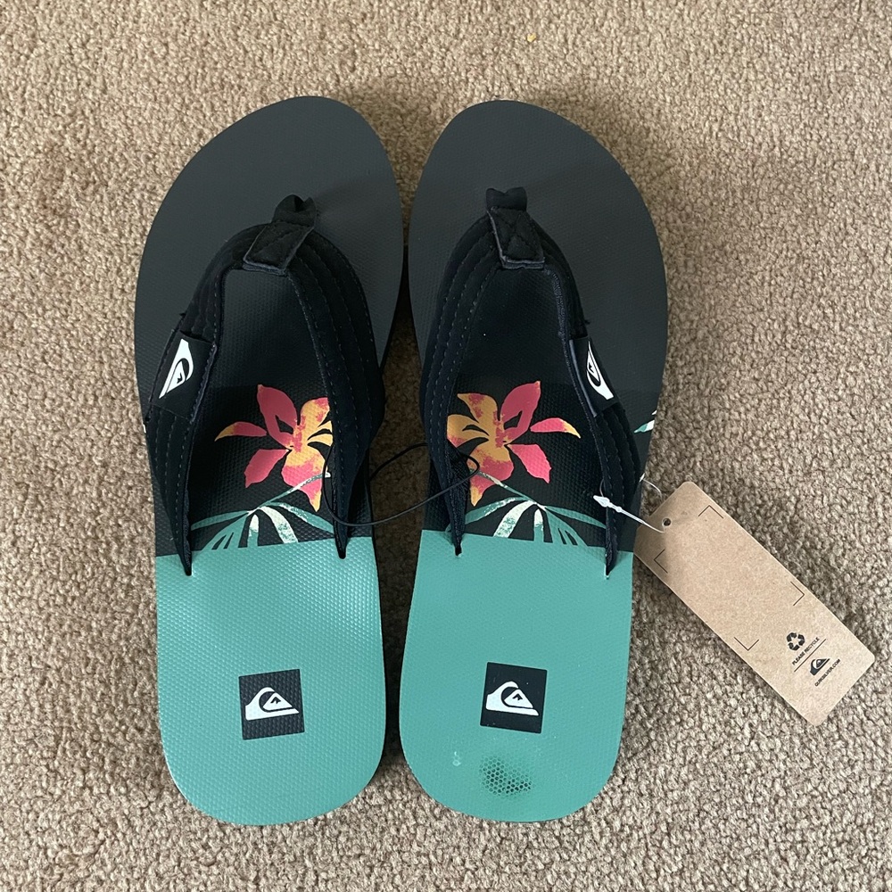 Quiksilver Dune Sandals / Flip Flops ‘Molokai Floral Print’ (Men’s Size 13) NWT